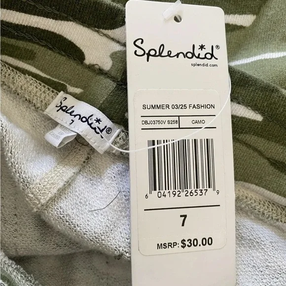 Splendid Boys Camo Sweat Shorts 7 NWT - Picture 2 of 4